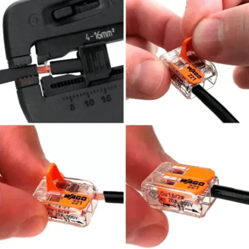 Conector De Emenda 2 Pólos Transparente Para Cabos 0,08 A 4,0Mm Flexível Ou Rígido Wago - Imagem 2